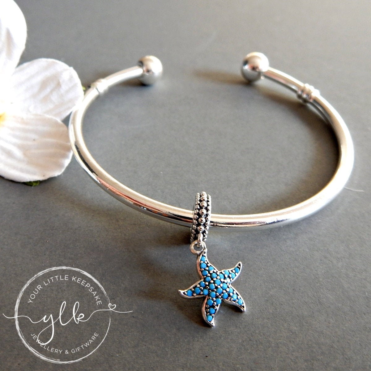 Blue Starfish Bracelet Charm