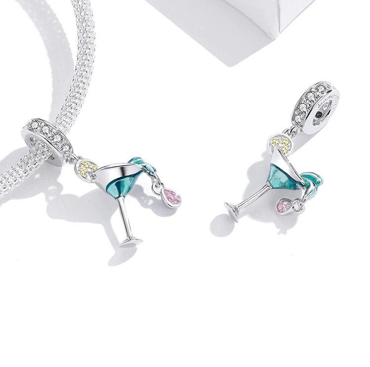 Silver Cocktail Bracelet Charm