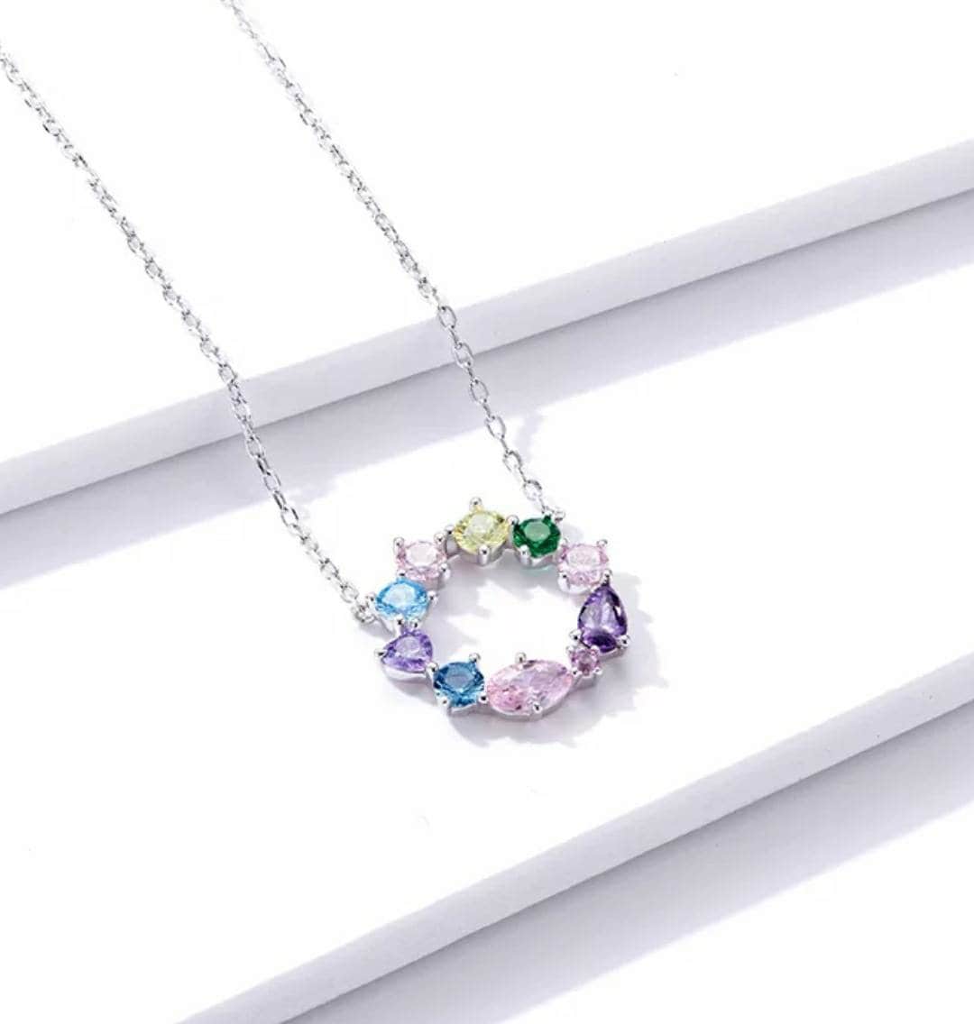Colourful Gemstone Circle Necklace
