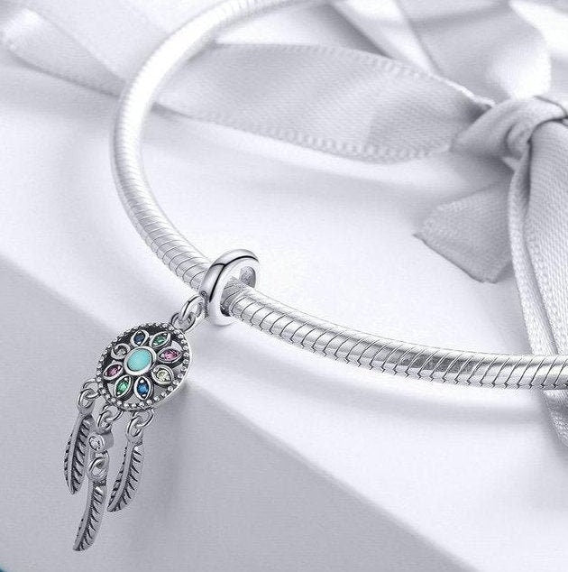Silver Dream Catcher Bracelet Charm