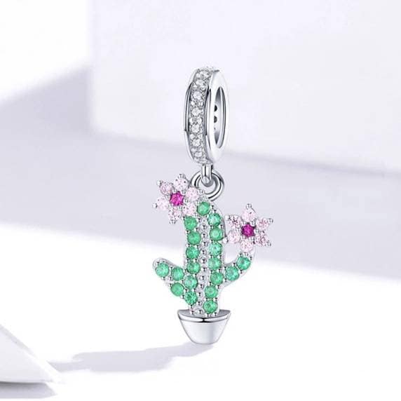 Silver Cactus Bracelet Charm