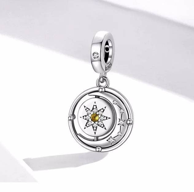 Silver Sun & Moon Bracelet Charm