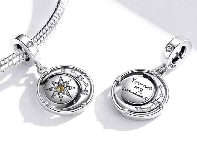 Silver Sun & Moon Bracelet Charm