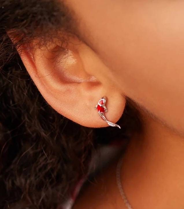 Silver Koi Fish Earrings