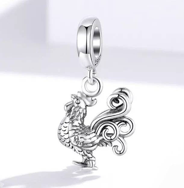 Silver Cockerel Bracelet Charm