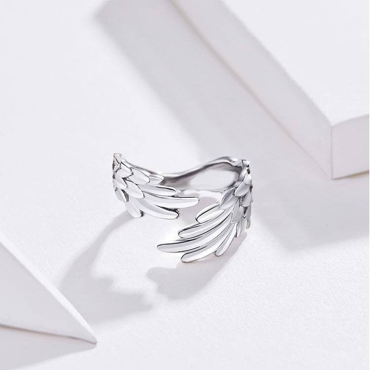 Silver Angel Wing Ring