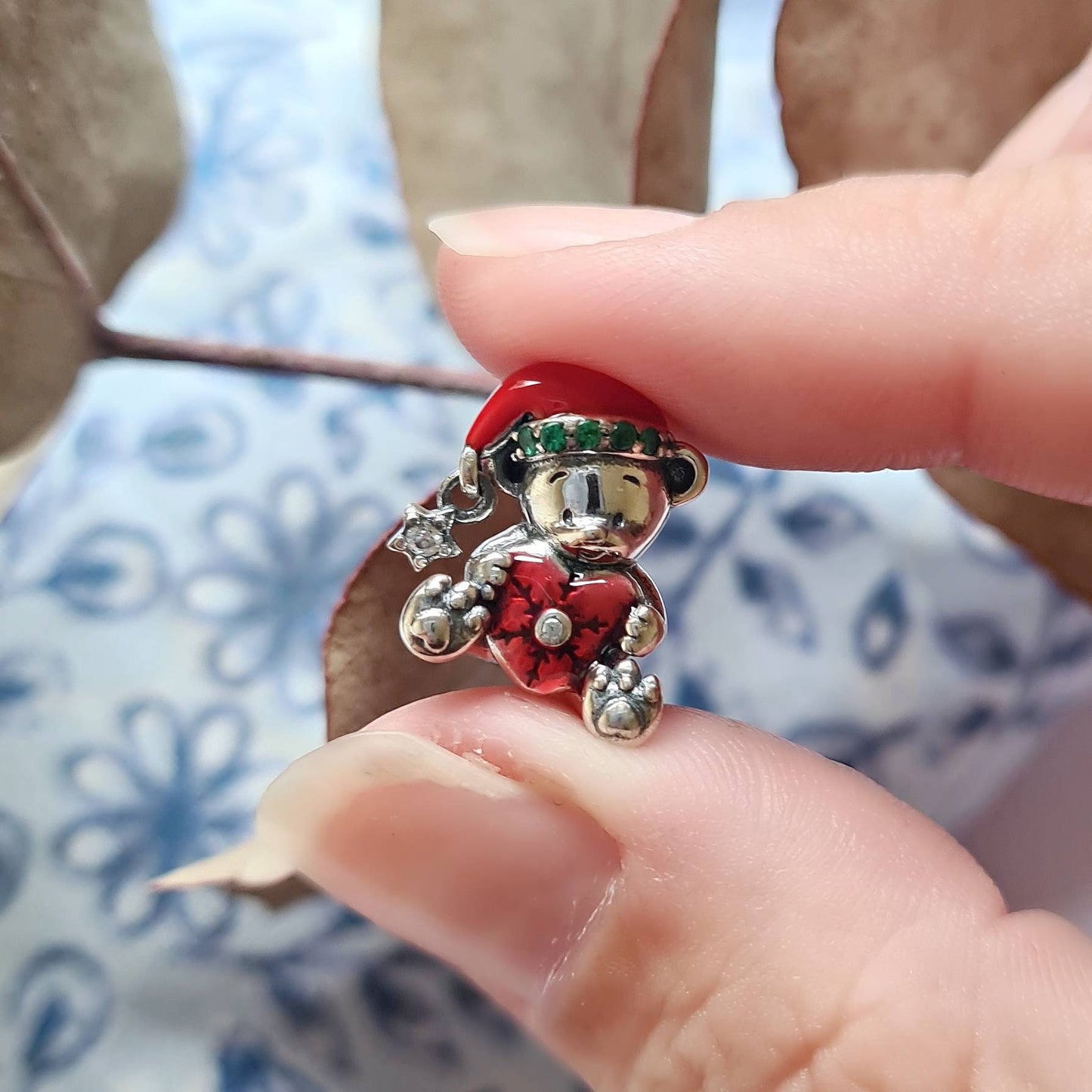 Christmas Teddy Bear Bracelet Charm