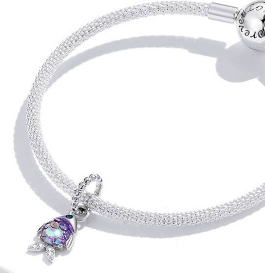 Purple Fish Bracelet Charm
