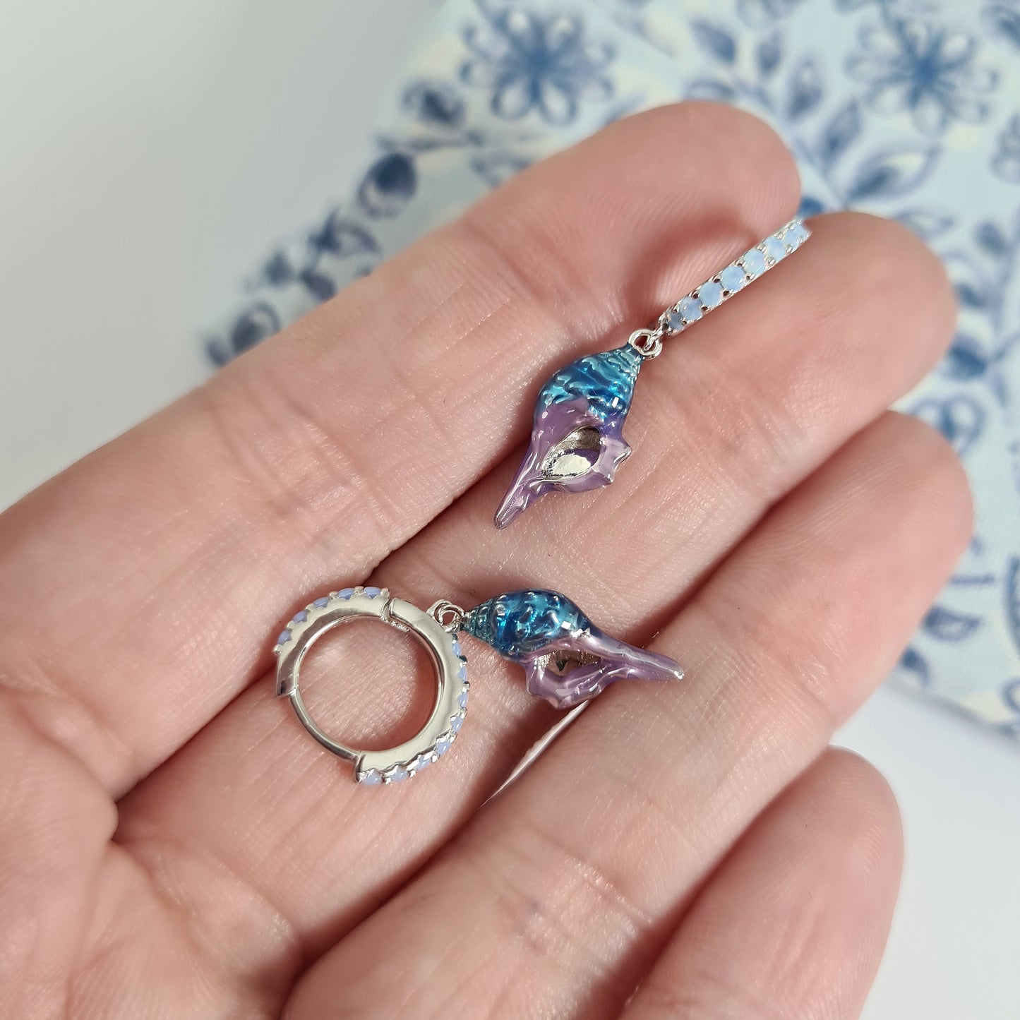 silver summer holiday earrings