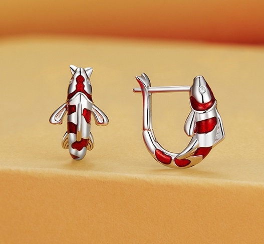 Koi Carp Hoop Earrings