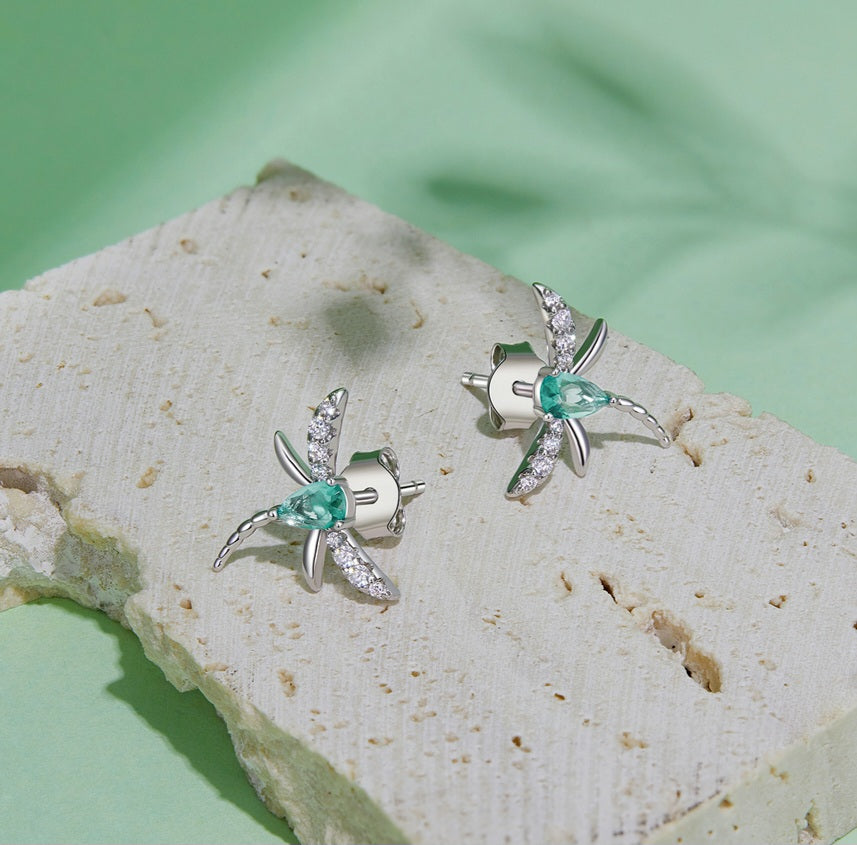 Aqua Dragonfly Earrings