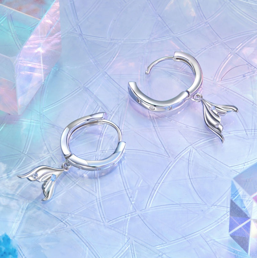 Mermaid Tail Huggie Hoops