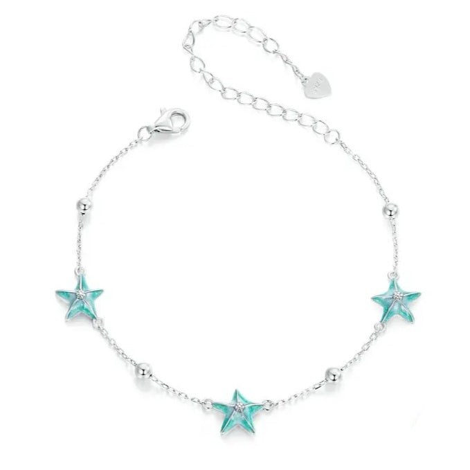 Silver starfish bracelet