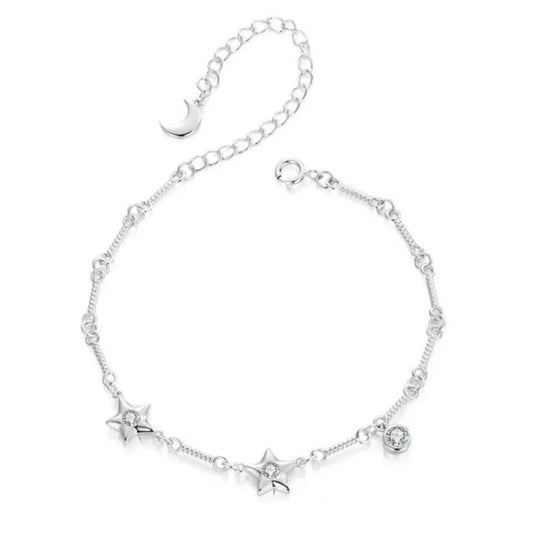 Silver star diamante bracelet