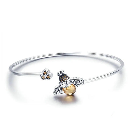 Silver Bee Bangle