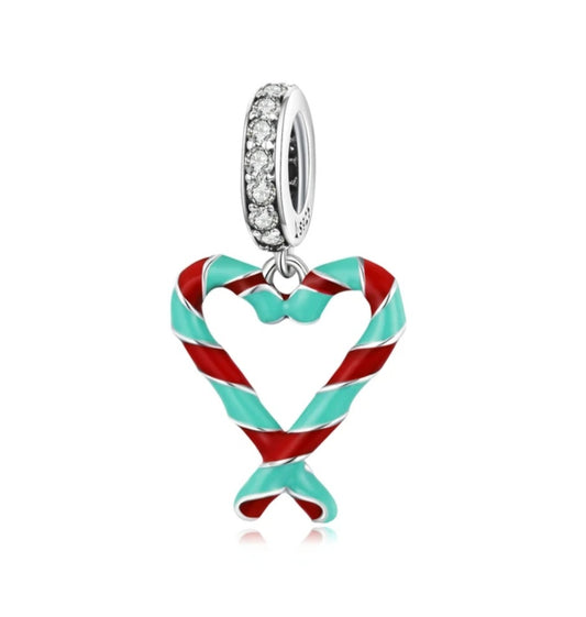 christmas candy cane bracelet charm