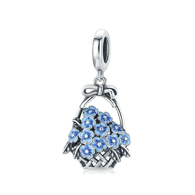 silver forget me not bracelet charm