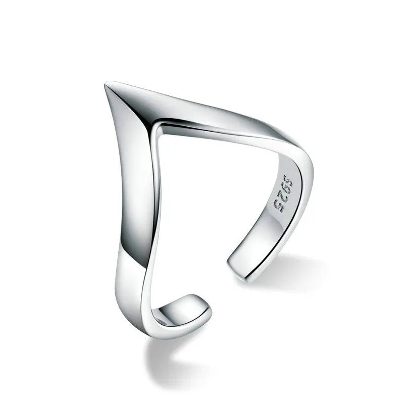 Silver Chevron Ring