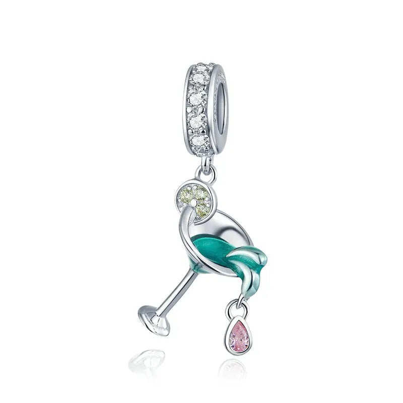 Silver cocktail charm