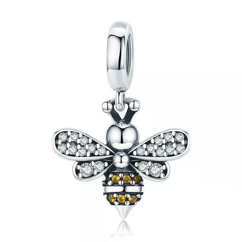 Diamante bee bracelet charm