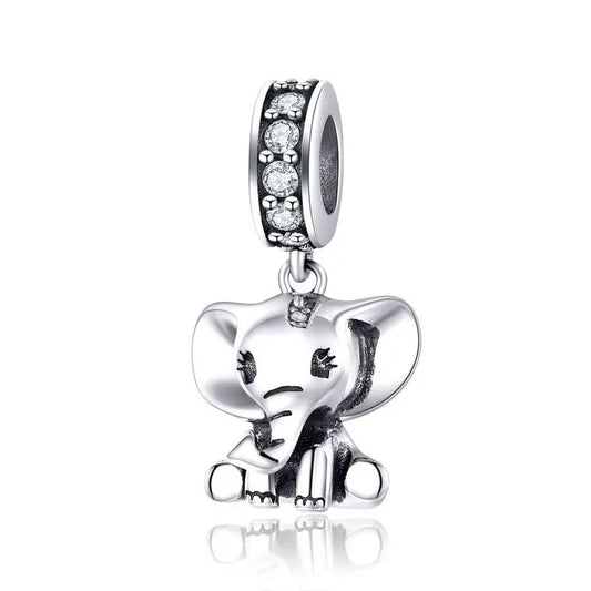 silver elephant bracelet charm