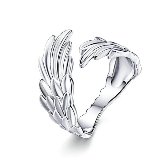 Silver Angel Wing Ring