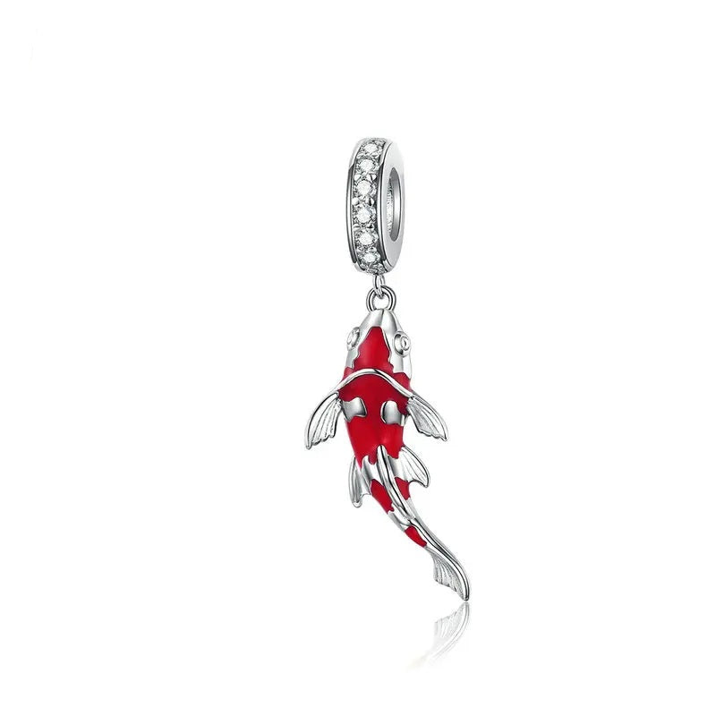 silver koi fish bracelet charm