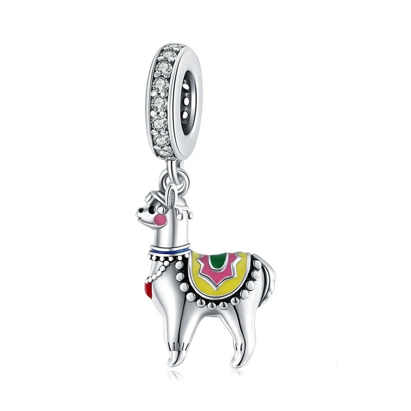 silver llama bracelet charm