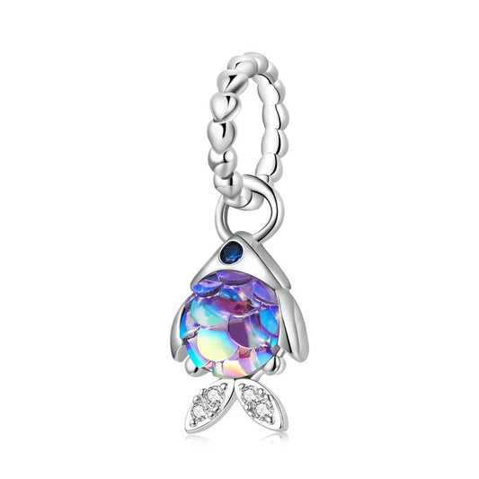 purple fish bracelet charm