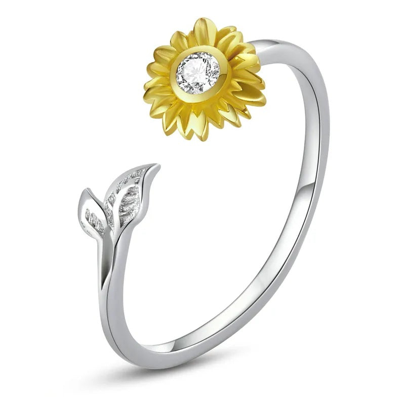 Silver Sunflower Ring