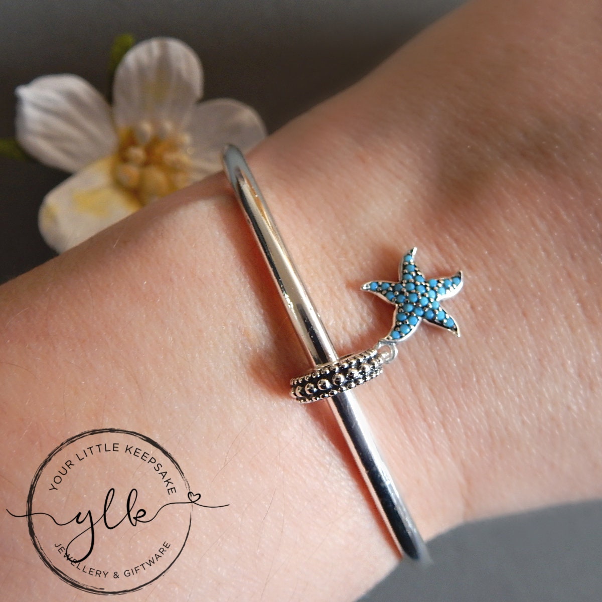 Blue Starfish Bracelet Charm