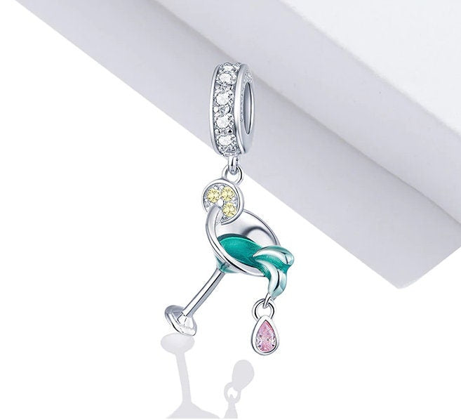 Silver Cocktail Bracelet Charm