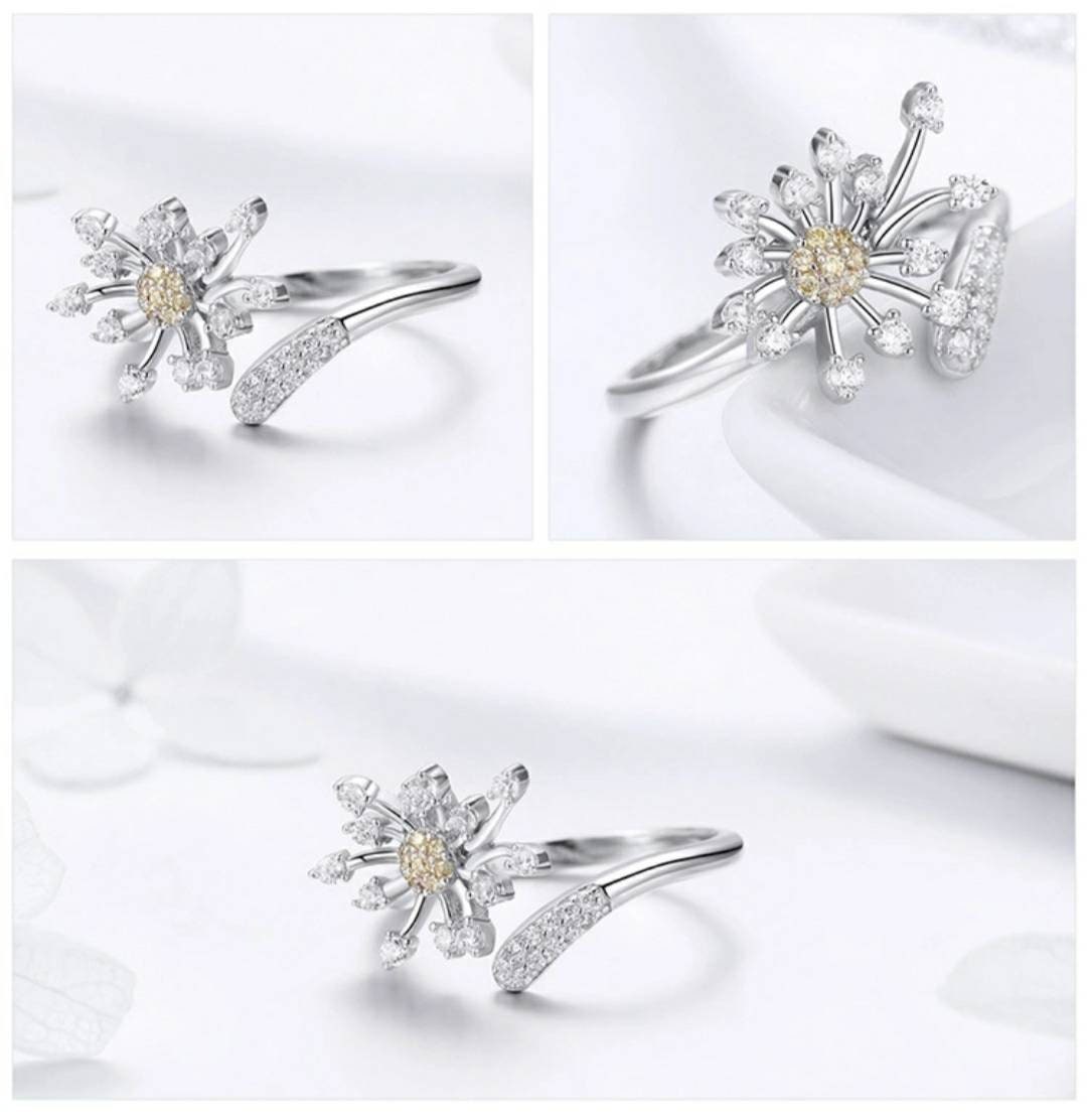 Silver Dandelion Ring