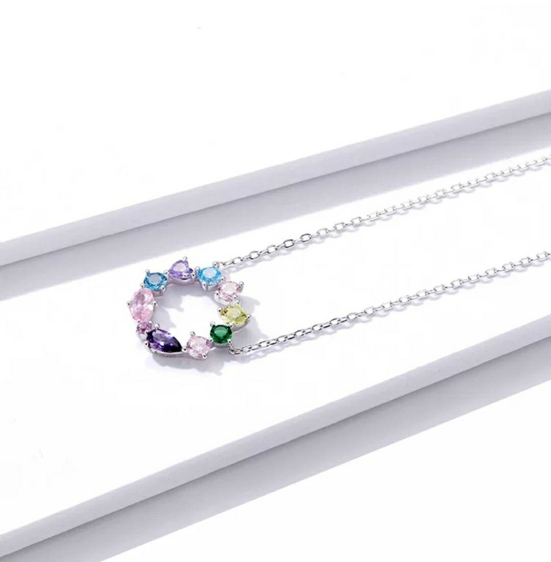 Colourful Gemstone Circle Necklace