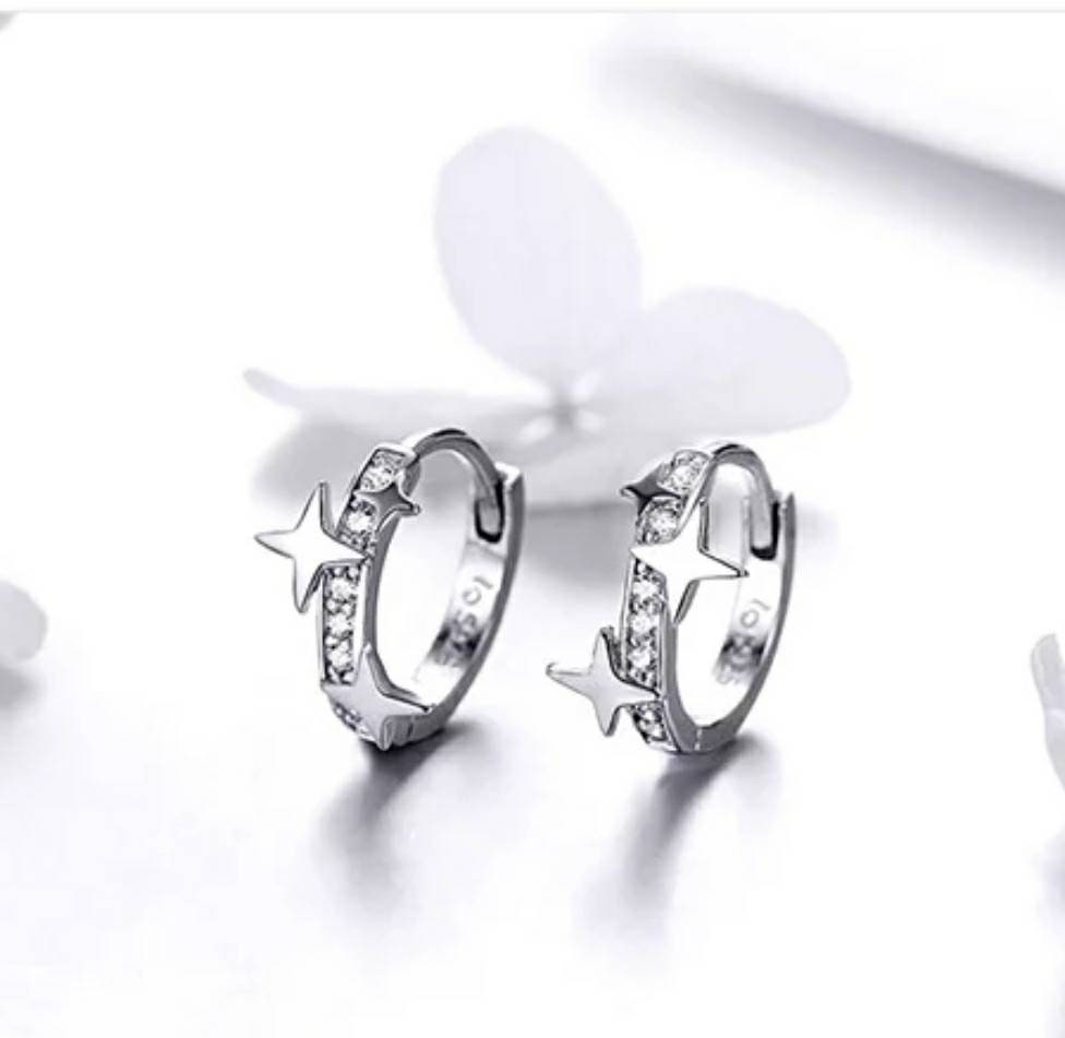 silver mini hoop earrings