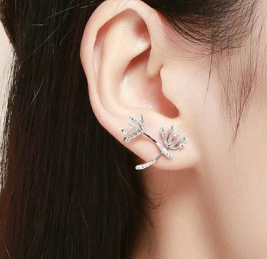 Silver Dandelion Earrings