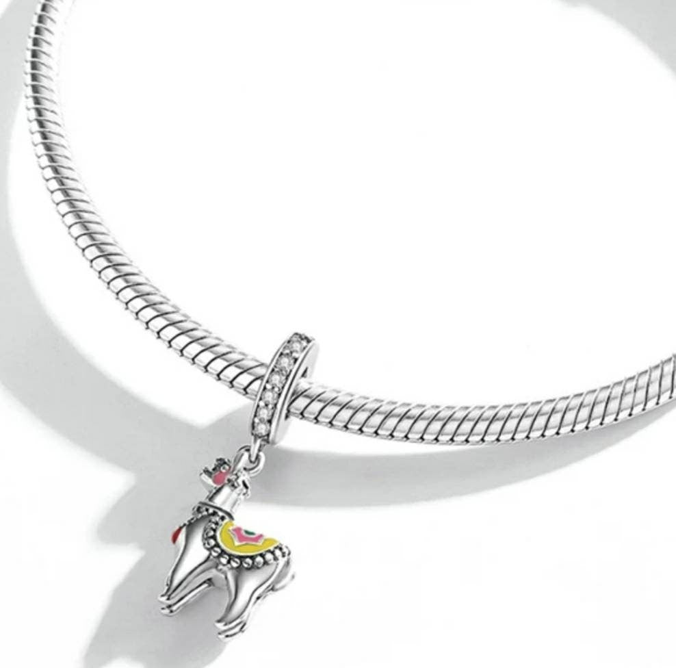 Silver Llama Bracelet Charm