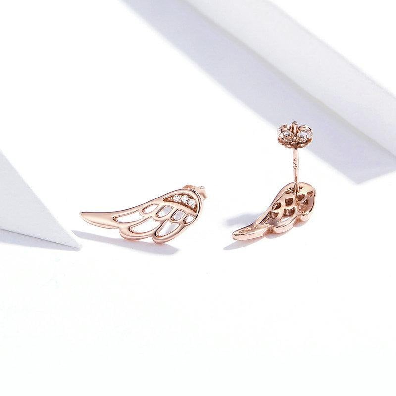 Rose Gold Wing Earrings