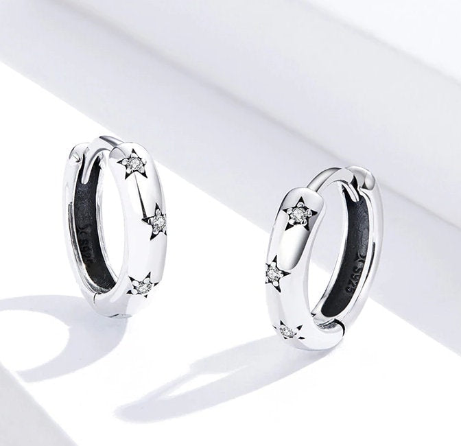 sterling silver mini hoop earrings