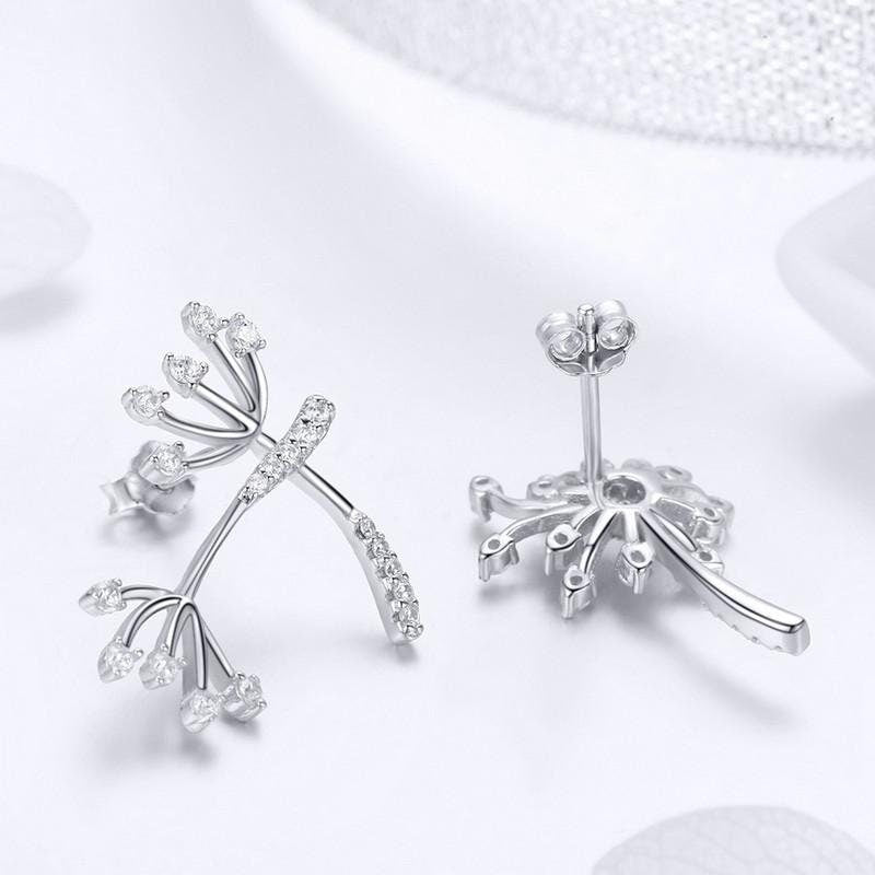 Silver Dandelion Earrings