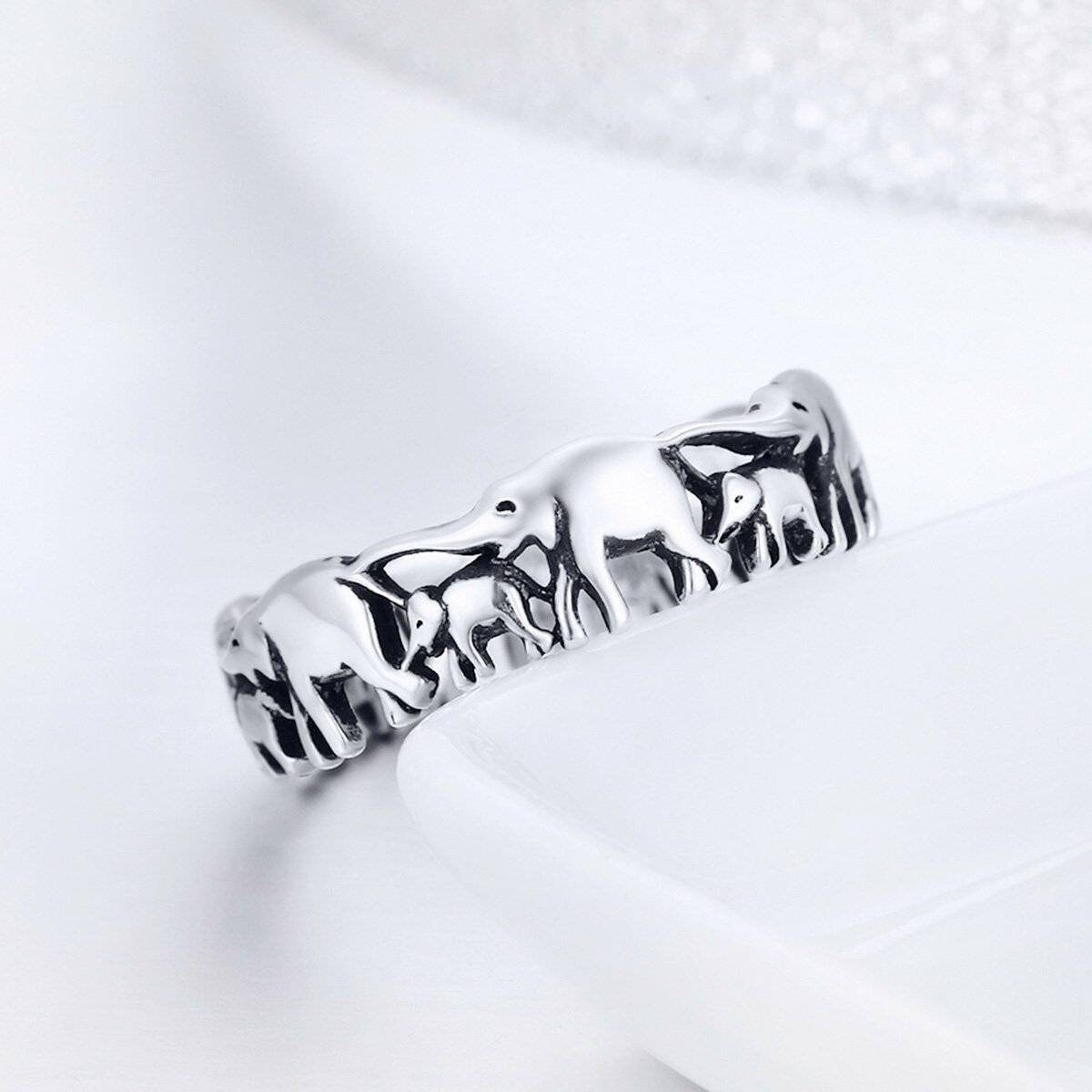 Silver Elephant Ring