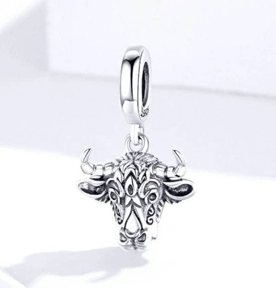 Silver Bull Bracelet Charm