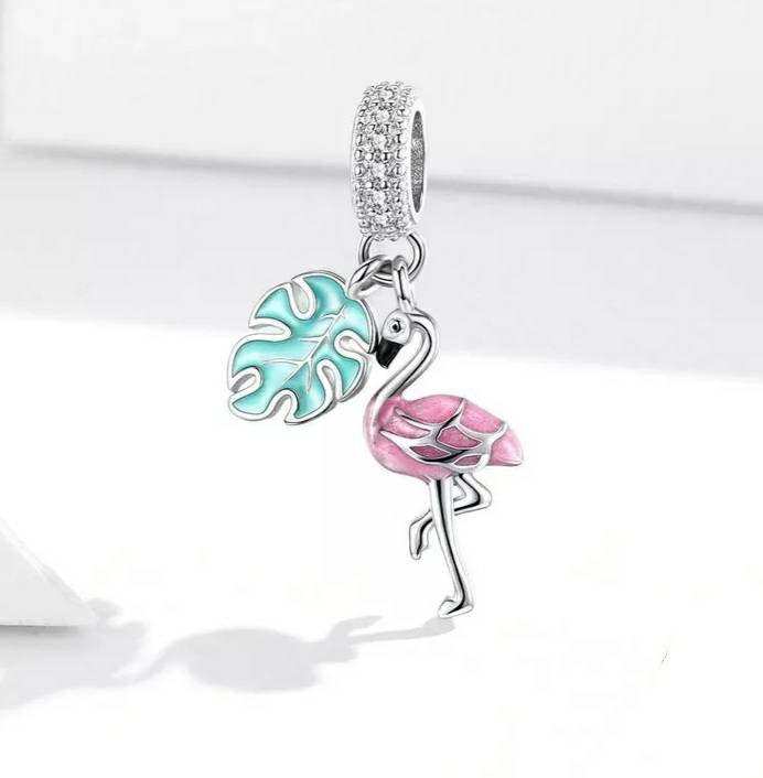 Silver Flamingo Bracelet Charm