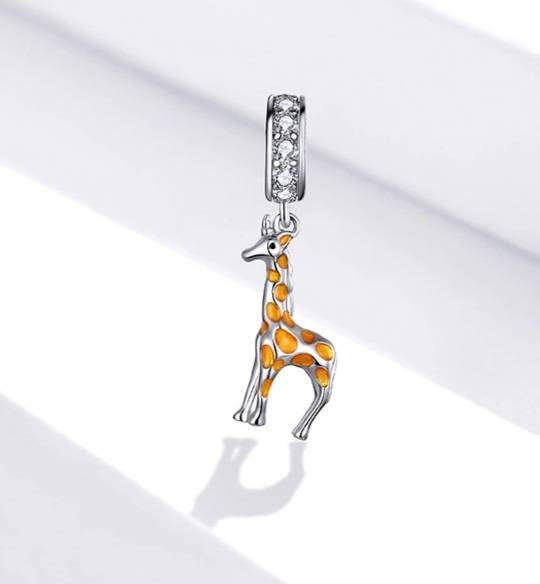 Silver Giraffe Bracelet Charm