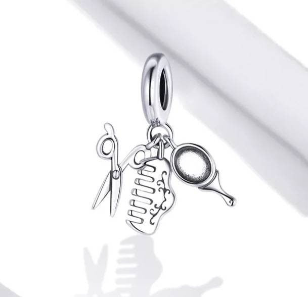 Silver Hairdresser Bracelet Charm