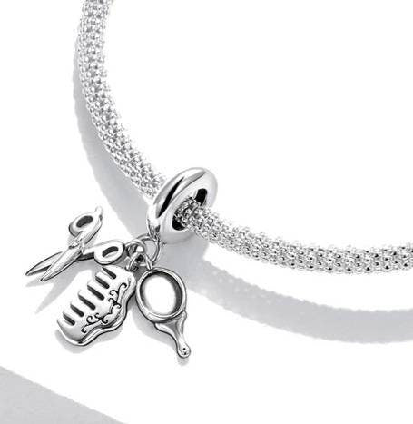 Silver Hairdresser Bracelet Charm