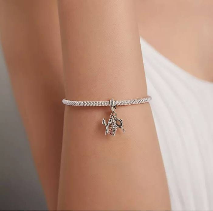 Silver Hairdresser Bracelet Charm