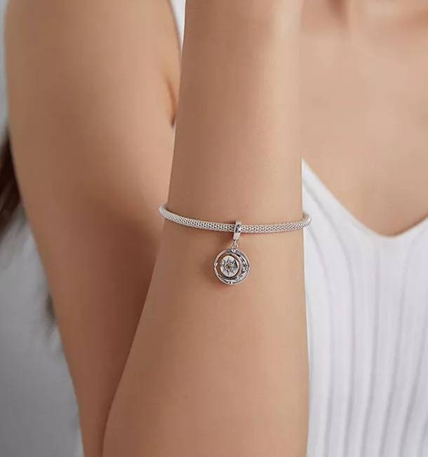 Silver Sun & Moon Bracelet Charm