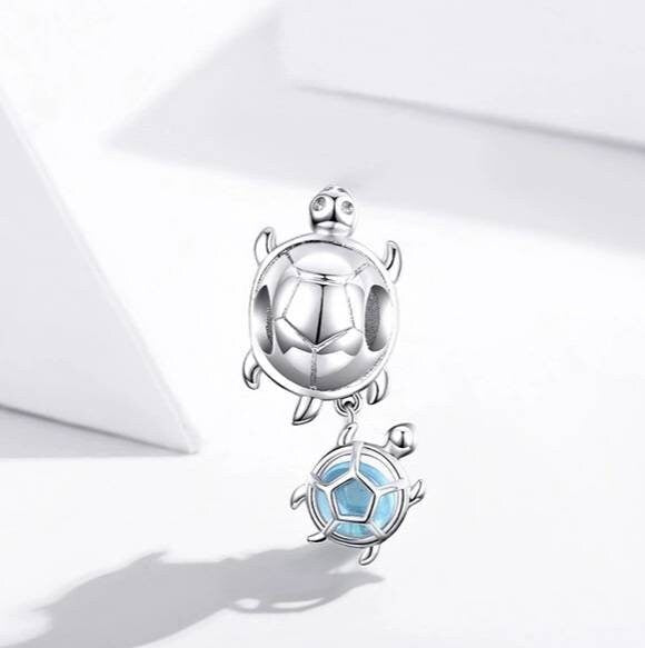 Mummy & Baby Turtle Bracelet Charm
