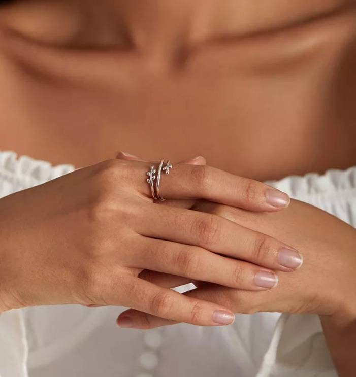Silver Branch Ring